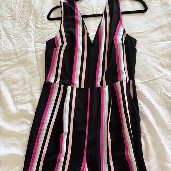 Express Black and Pink Jumpsuit with Bold Stripes - Picture 2 of 3